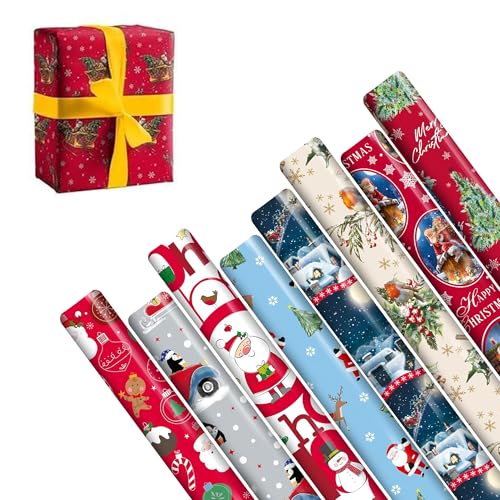 6 X 7M Cute Christmas Wrapping Paper Roll (42 Meters) Ideal for Xmas, Festive Season - Gift Wrapping Paper for Party, Birthday & Xmas Gifts Sold By ANGIX LTD
