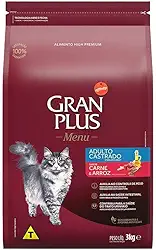 Granplus Ração Para Gatos Castrados Gran Plus Carne E Arroz 3Kg