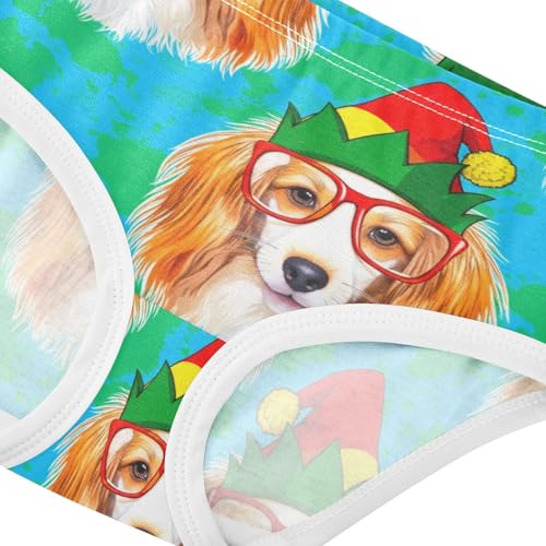 Joisal Cotton Toddler Underwear Floral Funny Dog Red Glasses Green Girl Panties Cute Personalized Briefs Kids Undies 2t4