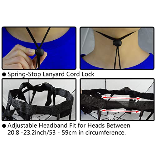 Kilobey Umbrella Hat, 37 Inch Oversize Hands Free Fishing Umbrellas Folding Adjustable Sun Rain Cap, 7-Ribs Uv Protection Waterproof Headwear For Gardening Camping Golf Sunshade Outdoor,Silver/Blue(Single Layer),2Pcs #TOP3