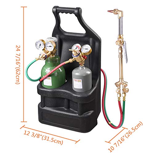 Yescom Dot Portable Weld Torch Tank Kit Twin Tote Oxygen Acetylene Oxy Cutting Brazing Welding Goggles #TOP7