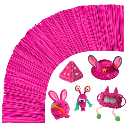 200PCS Pipe Cleaners,Hot Pink Pipe Cleaners Craft for DIY Projecets
