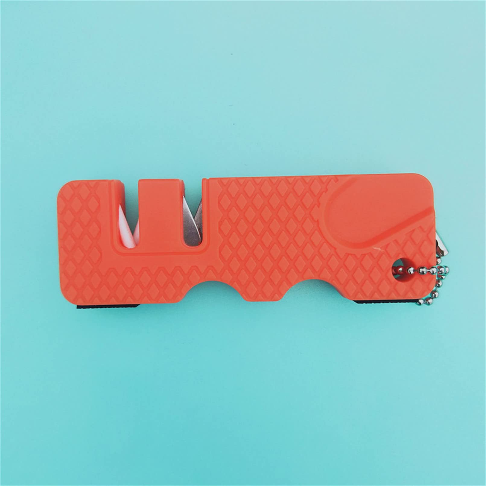 QXPDD Pocket Sharpener Outdoor Sharpeners Creative Keychain Fishing Sharpener Kitchen Accessories for Hunting Fishing Camping,Orange