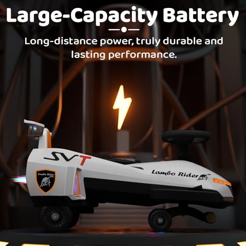 Image of StarAndDaisy Baby Swing /Magic Car for Kids Toys for 2-5 Years boy, with Acceleration Pedal & Rechargeable Battery, LED Light & Music,Twister Ride-on /car with Smoke & Backrest seat -Grey