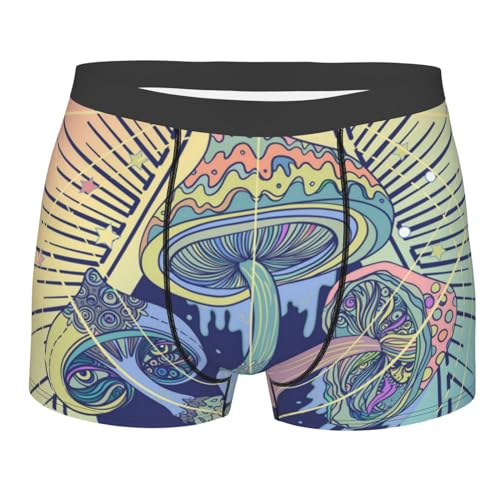 Anceky Herren-Unterwäsche, Boxershorts, Beutel, Trunk, Boxershorts, Magic Mushrooms Geometry Psychedelic