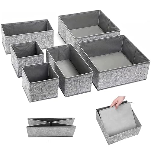 El Mejor Listado de Cajas organizadoras más recomendados. 47 6 Unidades Organizador de Cajones para Ropa - Con Placa Inferior Cómoda, Organizador de Cajones de Tela, Organizadors Ropa Interior, Organizadors de Armario Plegable para Bebé,...
