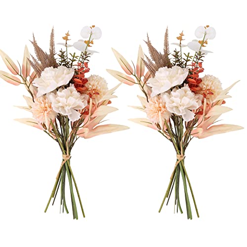Insunsix 2 Bouquets Fake Flowers Artificial Flowers Bouquet For Silk Flower Arrangements Centerpiece Table Decorations Hydrangea Artificial Flowers For Wedding Bouquets Decor (Champagne) #TOP15