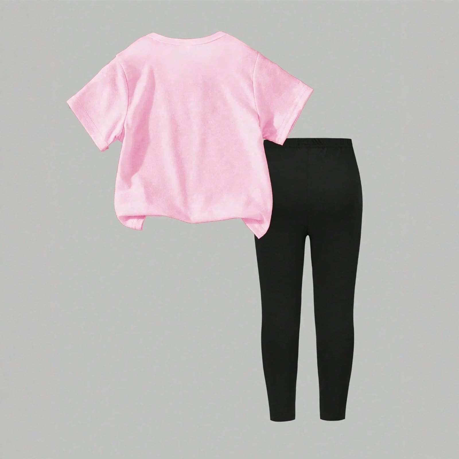 K Pop Short Sleeve T-Shirt and Pants Outfits Set for Girls Hunters Cute Girl's Anime Graphic Tees De-Mon Kids — view 4