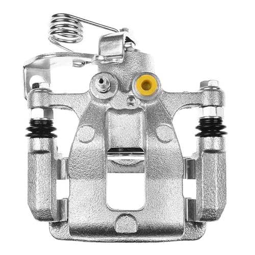 Image of Detroit Axle - Rear Left Brake Caliper for 2012-2017 Kia Rio Disc Brake Caliper with Bracket 2013 2014 2015 2016 Replacement Driver Side Brake Caliper