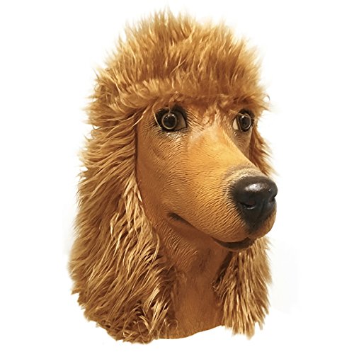 Off the Wall Toys Standard Poodle Dog Halloween Costume Face Mask Kennel Club (Apricot)
