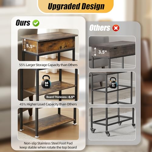 Mesa auxiliar giratoria para el sofa con enchufes para el salon moderno 5
