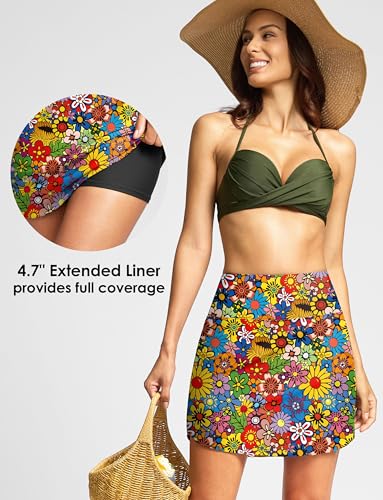 Image of Viodia Women's 18 inch /20 inch Long Swim Skirt High Waisted Modest Swimsuits Skirt Bathing Suit Tummy Control Swim Bottoms