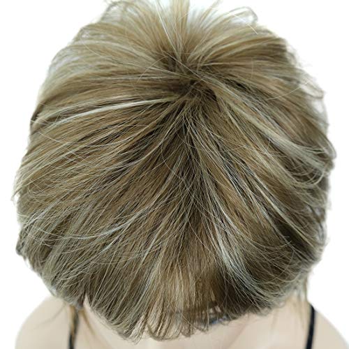Lydell Short Layered Shaggy Full Synthetic Wig Wigs 12TT26 Brown Highlights