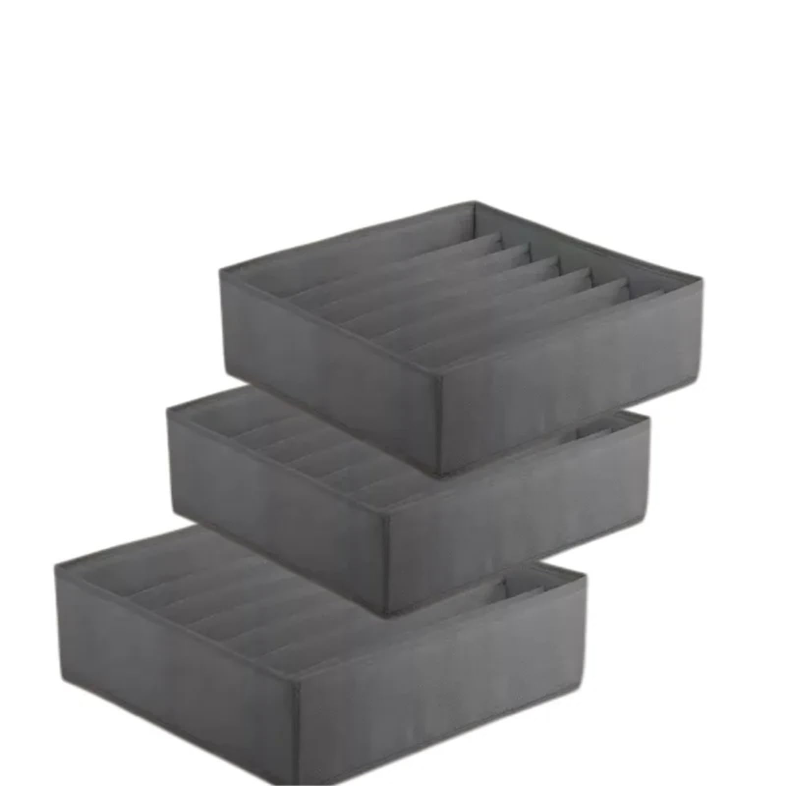 LADFRTYU Sock Storage Box Underwear Organizers Of Cabinet And Drawer Wardrobe Clothes Bra Organizer For Socks Pants Fabric Foldable Storage Box(Grey-7grids-3)
