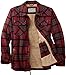 Legendary Whitetails Men's Standard Tough As Buck Sherpa Lined Flannel Shirt Jacket, Rugged Red Plaid, Large