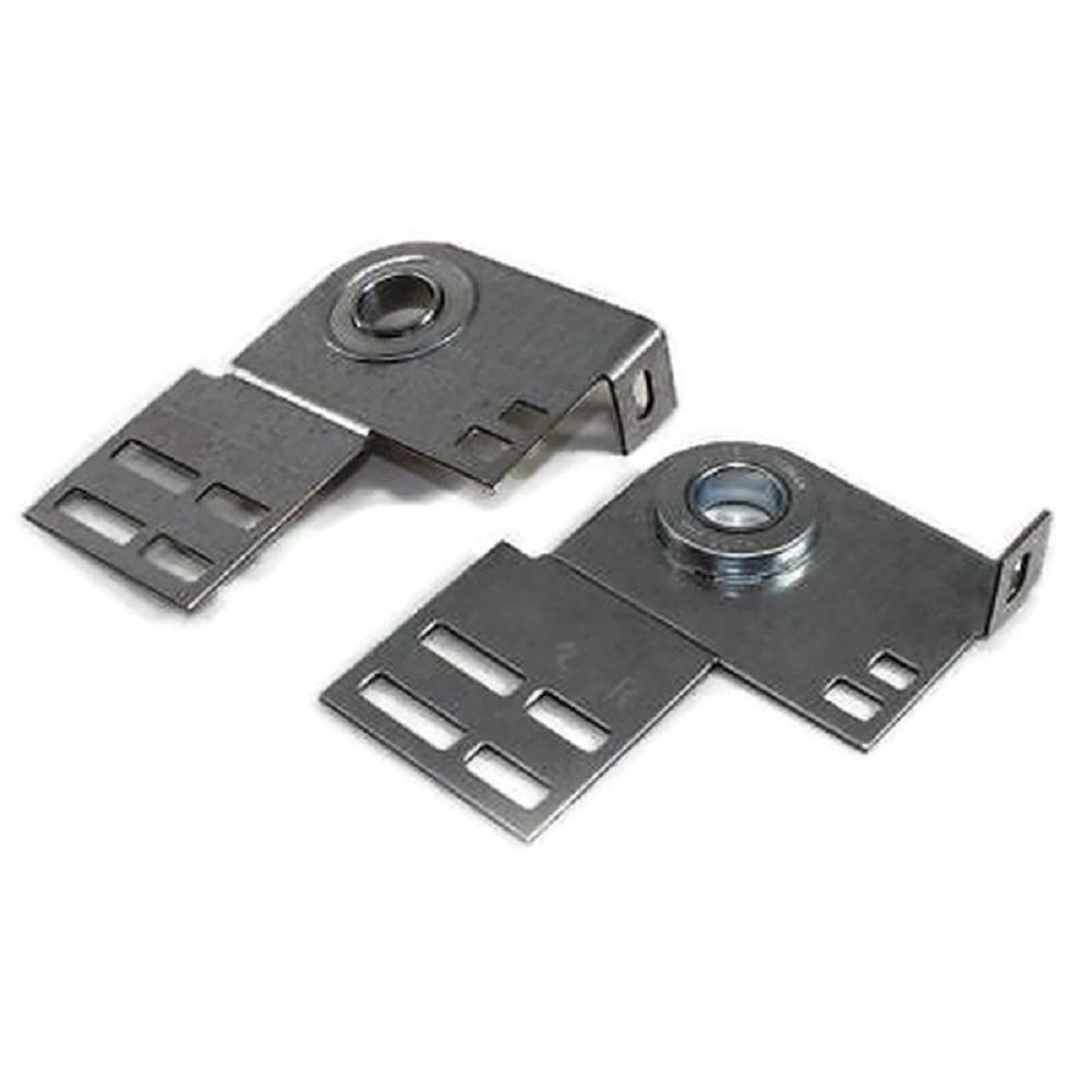 800 lbs Rounded Residential Garage Door Bearing End Plate Bracket 3 3/8 Inch w/1 Inch Bore Repair, Flanged 12 Gauge, Genuine (Pair)