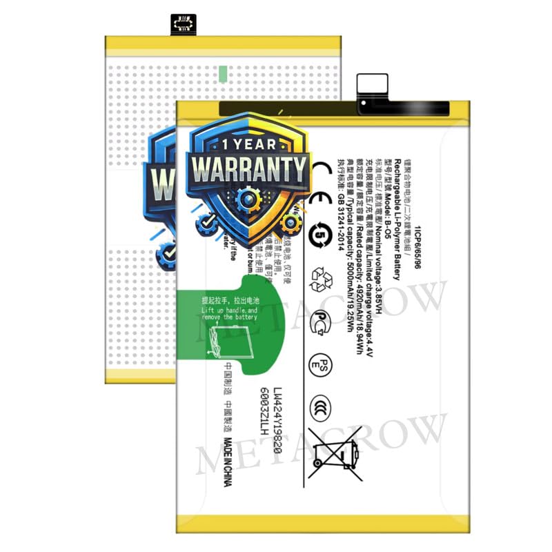 Image of Original B-O5 Battery Compatible for Vivo Y12s | Y12s 2021 | Y12G | Y20 | Y20 2021 | Y20a | Y20g | Y20i | Y20s | Y20t | Y20s [G] - (5000mAh) - 1 Year Warranty JK1
