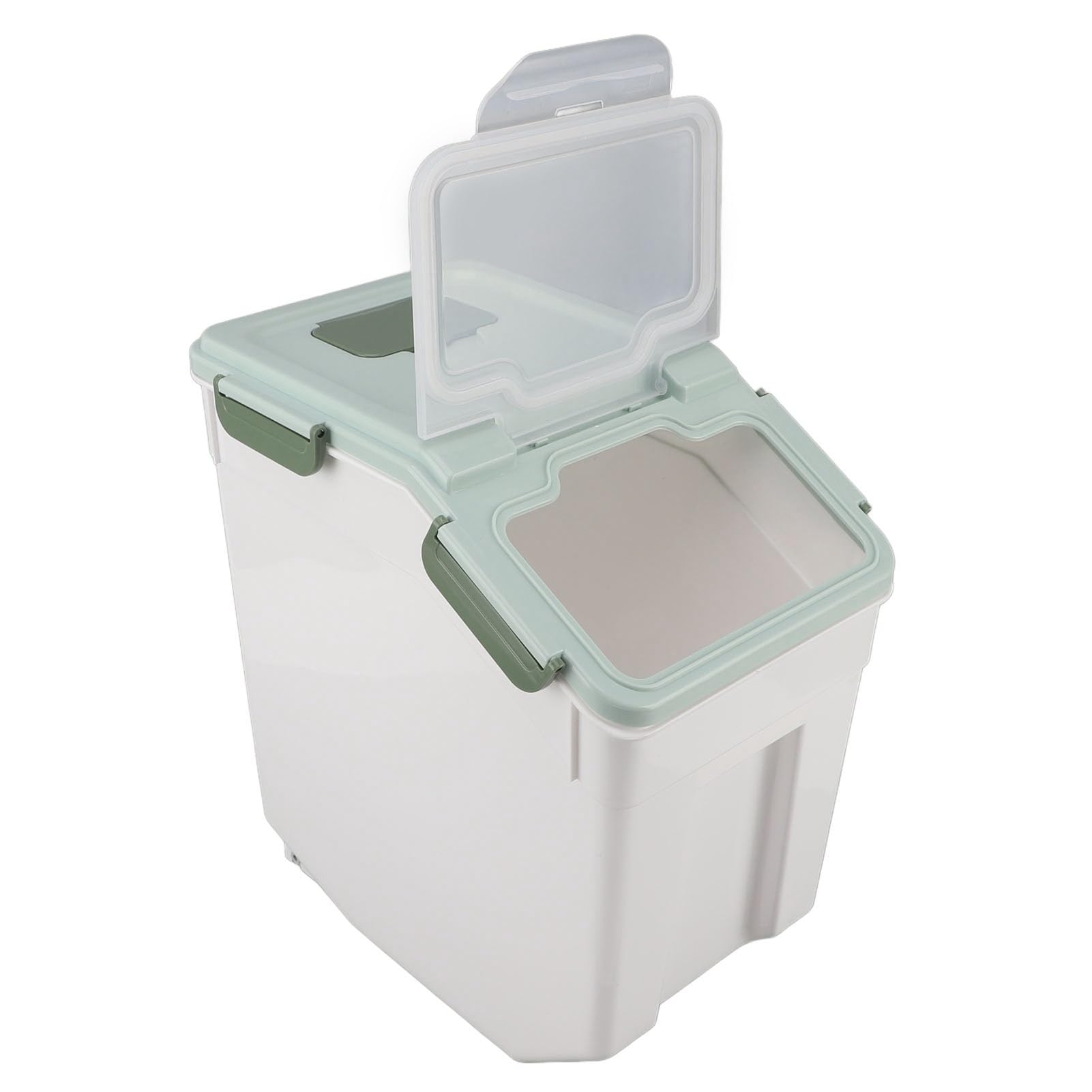 Contenitore per la Conservazione del Riso Ermetico, Verde Menta, 25 Litri, Organizer per Alimenti da, con Coperchio a Chiusura Facile, per Farina di Cereali, Cibo per Animali Domestici, (25