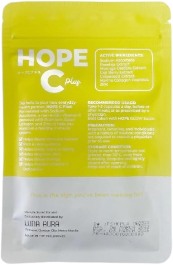 Glowing Skin Super Combo: Luna Aura Hope Glow Super 700mg & Hope C