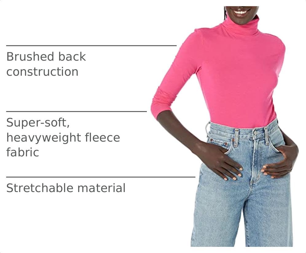 Image of Amazon Essentials Women's Long-Sleeve Turtleneck Stretch Fleece (Available in Plus Size)