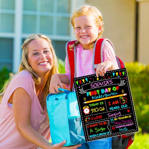 Image of Double-Sided First Day of School Board, 12 x 10 Inches Back to School Sign