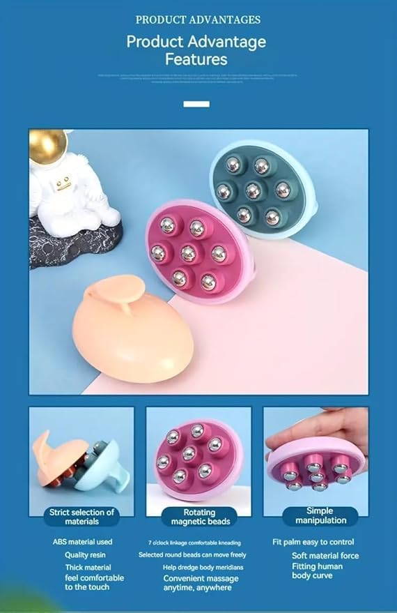 7 Ball Roller Massager 360 Degree Rotatable Pain Relief Relax Massager Hand Held Circular Muscle Roller For Leg Neck Hand (Pack of 1 Multicolor) 7 Ball Roller Massager 360 Degree Rotatable Pain Relief Relax Massager Hand Held Circular Muscle Roller For Leg Neck Hand (Pack of 1 Multicolor)