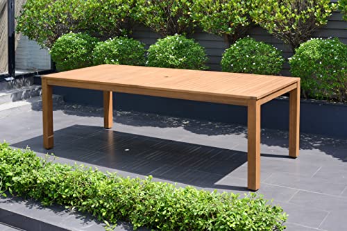 Brampton Patio Brampton Venice 7-Piece Outdoor Rectangular Dining Table Set | Teak Finish | Ideal For Patio And Indoors, White #TOP2
