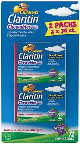 Children's Chewable 5mg. Non-Drowsy 24 Hour, 72 Tablets