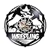 thetobea  Wrestling Vinyl Record Vinyl Record Horloge À La Main Unique À La Main Wrestle Signer Sport Decor Horloge Horloge High School Moderne Quartz Décor Horloge Murale @ Without_LED