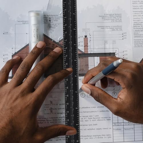 Regla triangular de metal Cabilock con escala de alta precisión de 30cm para ingeniería 7