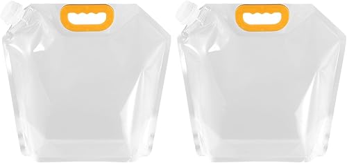 Miniatura 1 de PATIKIL Bolsa plegable para contenedores de agua de 1.3 galones, paquete de 2 jarras de almacenamiento de plástico plegables para camping,