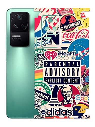 Image of AtOdds - Poco F4 (5G) Mobile Back Skin Rear Screen Guard Protector Film Wrap (Coverage - Back+Camera+Sides) (Explicit Graffiti)