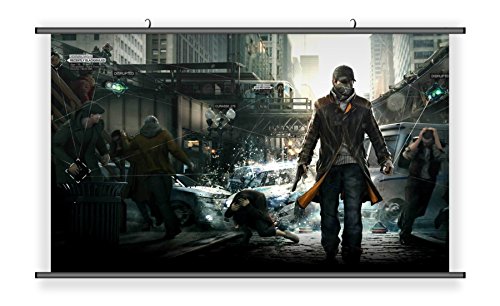 POSTUP Action Adventure Game Watch Dogs Hanging Wall Scoll Fabric Decorative Horizontal Poster (21.6" x 13.8") - PUWATCHD04
