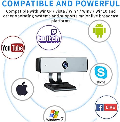 Webcam with Dual Microphone, Full 1080P HD Webcam, Face Cam with 90 Degrees Extended View. Streaming Computer Web Camera for USB Laptops and Desktop Video Calling,Conferencing