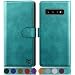 Produktbild SUANPOT [RFID Schutz für Samsung Galaxy S10 hülle PU Leder handyhülle Lederhülle klapphülle Kartenfach Flip Phone Case Cover für Samsung S10 Handy hülle Phone case Cover Blau Grün
