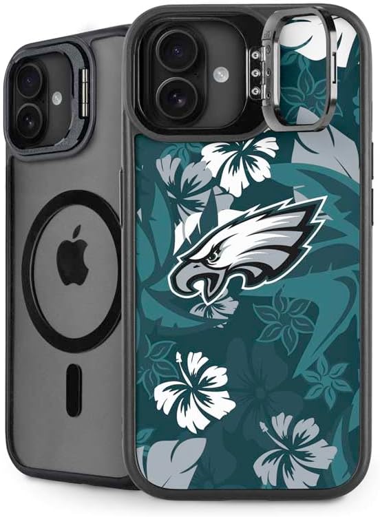 Skinit Kickstand Phone Case Compatible with iPhone 16 Plus - Officially Licensed NFL Philadelphia Eagles Retro Logo Design