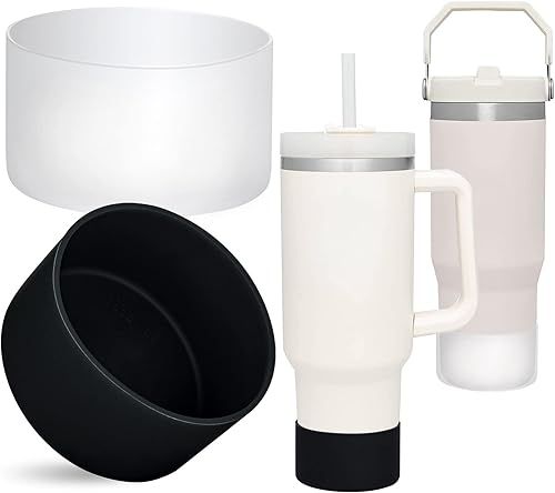 Miniatura 8 de Botas de silicona para Stanley Quencher Adventure, vaso de 40 onzas con asa y Stanley IceFlow de 30 onzas y 20 onzas, funda protectora inferior de