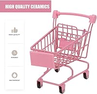 Vista 3 de Happyyami 2pcs Mini Carrito de compras de Metal Carrito de Supermercado Mini Carrito de Compras Carrito de Compras Carrito de Utilidad Carro