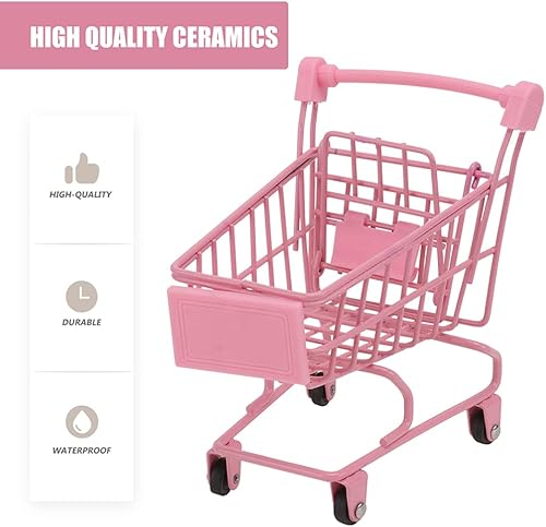 Miniatura 3 de Happyyami 2pcs Mini Carrito de compras de Metal Carrito de Supermercado Mini Carrito de Compras Carrito de Compras Carrito de Utilidad Carro de
