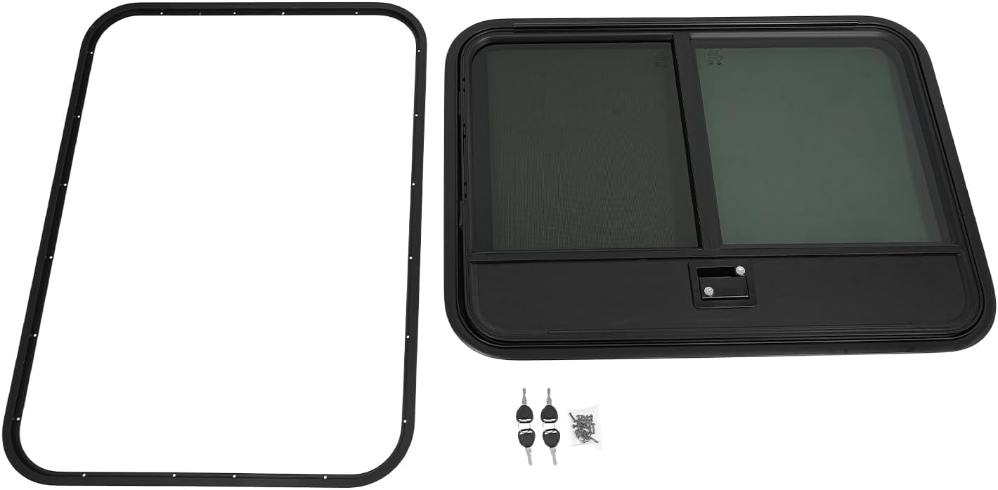 Rv Entry Door,26“ x 36” RV Entry Door Teardrop Trailer Door with Tempered Glass for RVs Campers Trailers,18-20mm Wall Thickness (Left Driver)