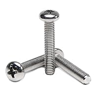 Vista 106 de MroMax 30 tornillos de máquina Phillips de cabeza plana M2 x 0.197 in, acero inoxidable 304 18-8, rosca completa, tornillos de cabeza cruzada gris