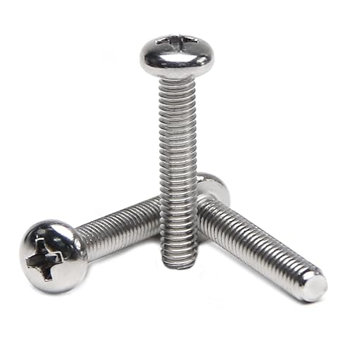 Miniatura 106 de MroMax 30 tornillos de máquina Phillips de cabeza plana M2 x 0.197 in, acero inoxidable 304 18-8, rosca completa, tornillos de cabeza cruzada gris