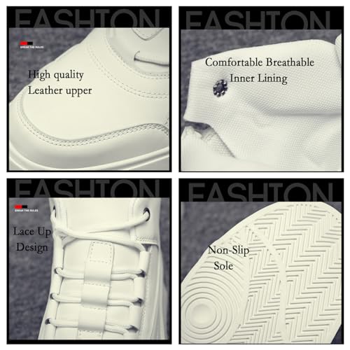 Men's Leather High Top Lace Up Fashion Sneakers Casual Non-Slip Flat Ankle Boots Comfort Walking Travel Shoes3