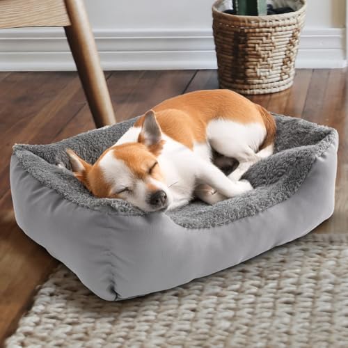 Daniel James Cat & Dog Bed - Washable Fleece Pet Cat Dog Sofa Bed with Non-Slip Base - Soft Cosy Mattress Cushion for Small, Medium, Large Pets - Extra Small, Grey - Image 5