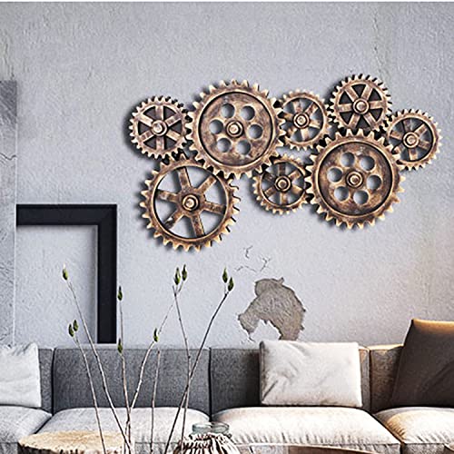 Wttttw Vintage Gear Wheel Wall Art, Industrial Steampunk Style Gear Wheel Wall Decor, Creative Art Wall Sculptures For Outdoor/Indoor #TOP4