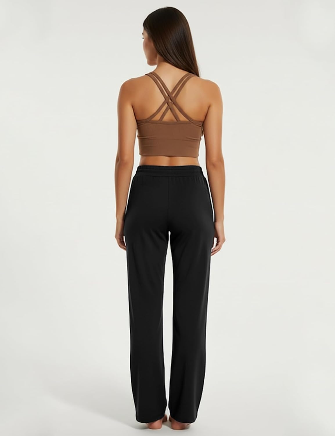 Gihuo Sweatpants Women Yoga Quick Dry Joggers Sweat Pants for Womens Long Wide Leg Lounge Sweatpants with Pockets - Image 2