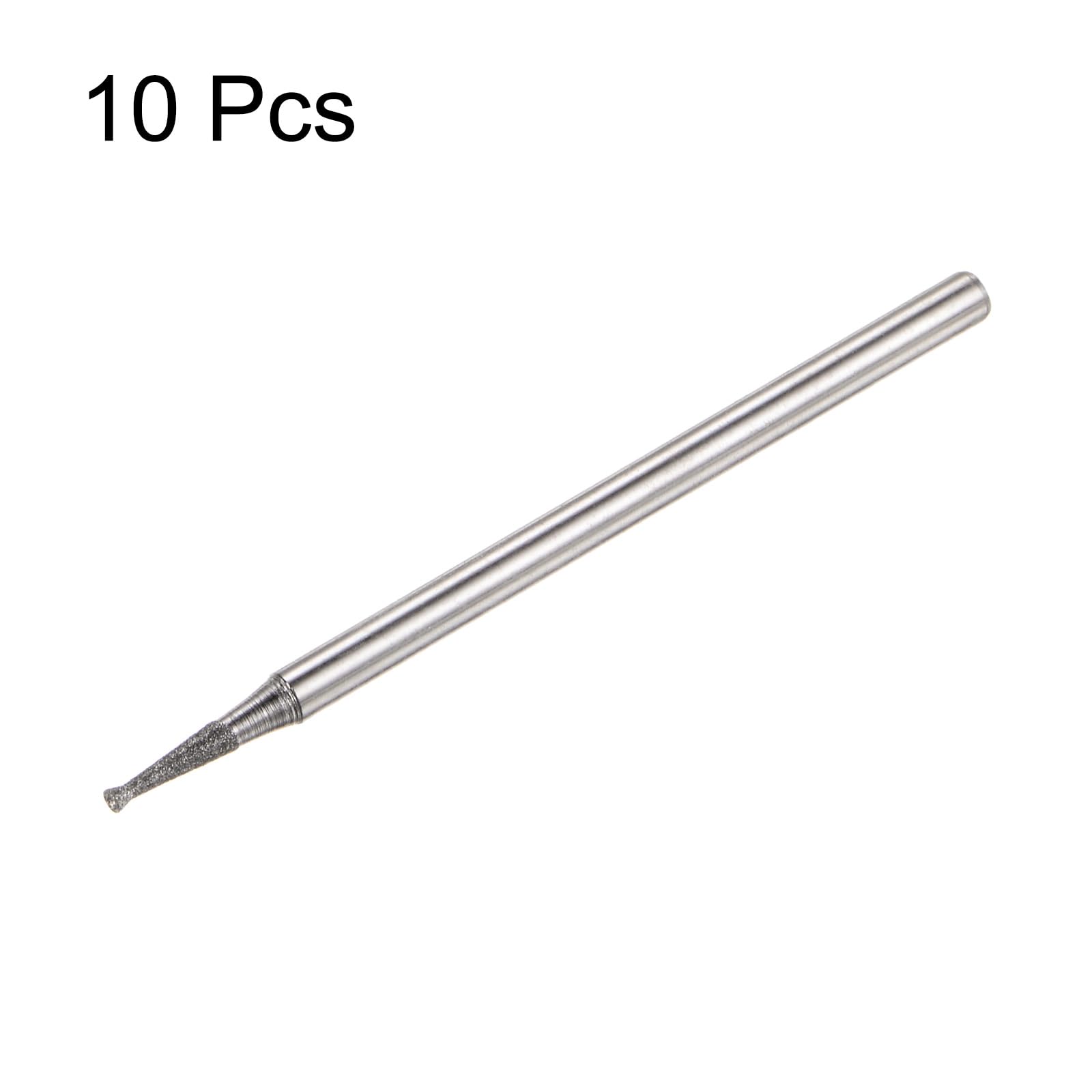 QUARKZMAN 10Pz Punte Rettifica Diamante 1 Mm Diametro, Asta 3/32", Trapano Intagliare Testa Sferica, Strumento Rotante Rettifica, Lucidatura, Incisione Giada, Gioielli, Pietra, Ceramica.