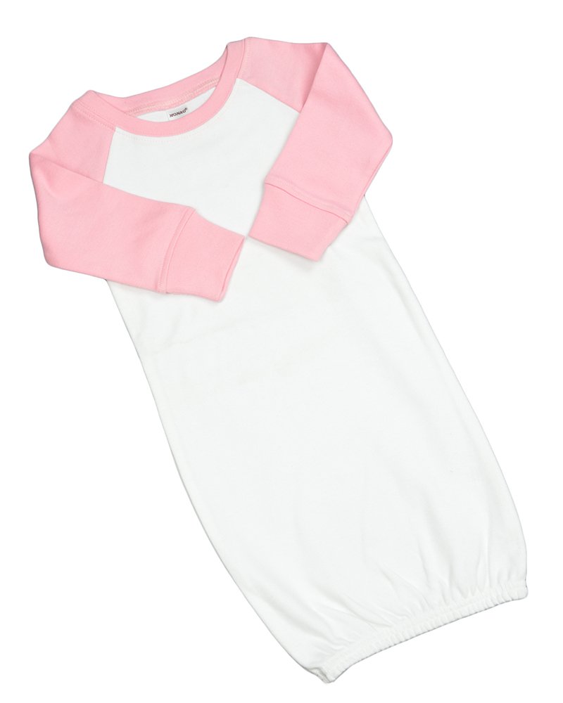 Monag Long Sleeve Raglan Baby Gown, Infant Baby Gown, Cotton Baby Gowns