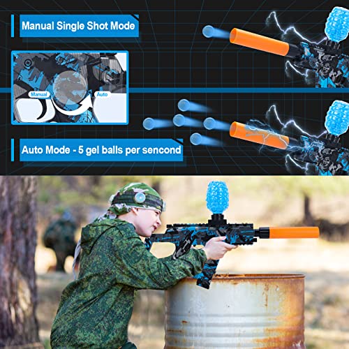 2 Set Gel Ball Splatter Automatic Toy - Electric Gel Ball Splatter With Goggles, 80000 Eco-Friendly Water Bead Blaster Splatter Gun Toys, Outdoor Team Activity Splat Gun Game For Adults Kids 12+ #TOP3
