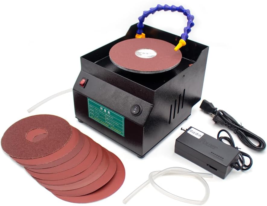Water-Cooled Electric Knife Sharpener - 150mm Wet/Dry Grinding Wheel, One-Touch Water Circulation System, Adjustable Speed